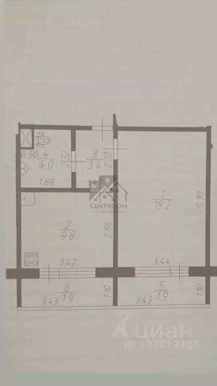 1-к кв. Татарстан, Казань 33-й Военный городок, 14 (35.4 м) - Фото 1