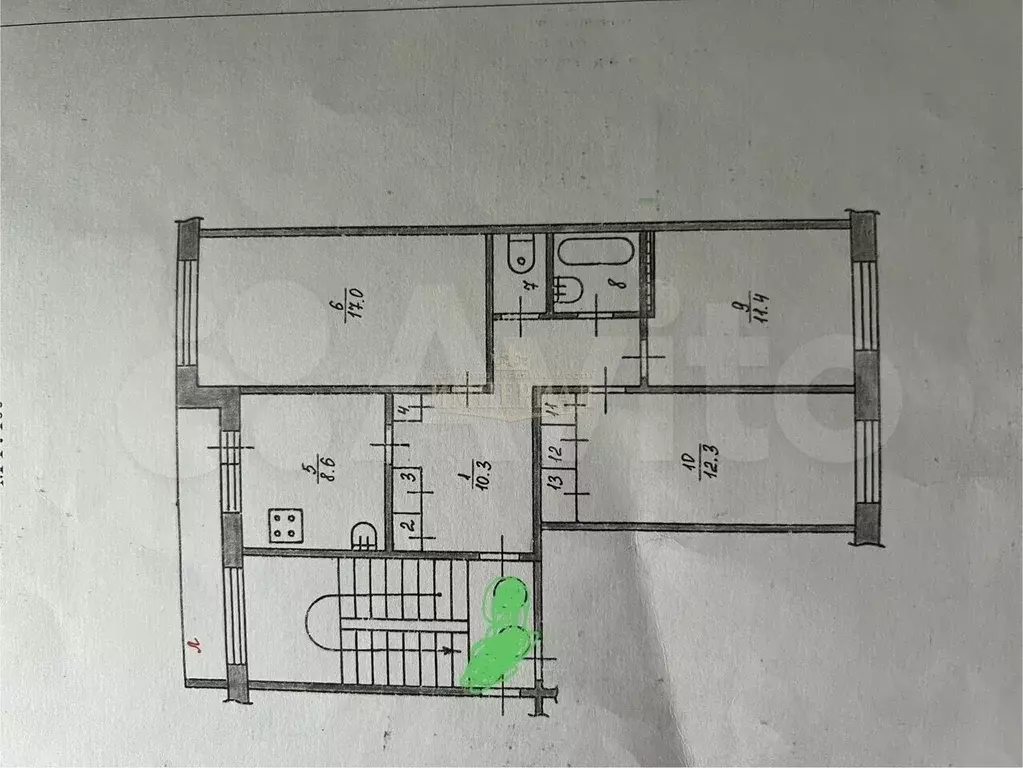 3-к. квартира, 65 м, 2/5 эт. - Фото 0