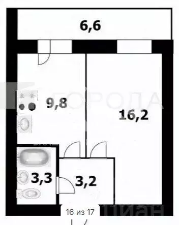 1-к кв. Новосибирская область, Новосибирский район, Каменский ... - Фото 1