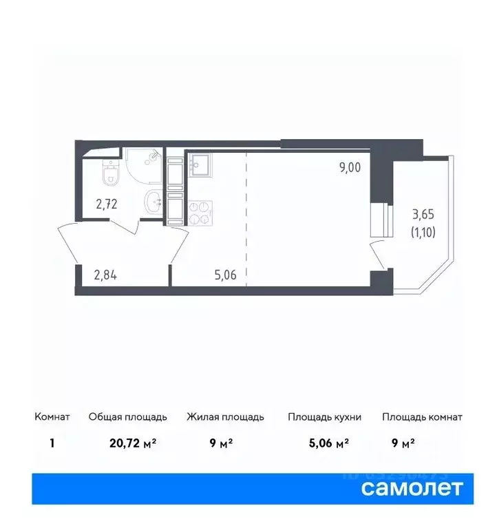 студия санкт-петербург живи в рыбацком жилой комплекс, 4 (20.72 м) - Фото 0