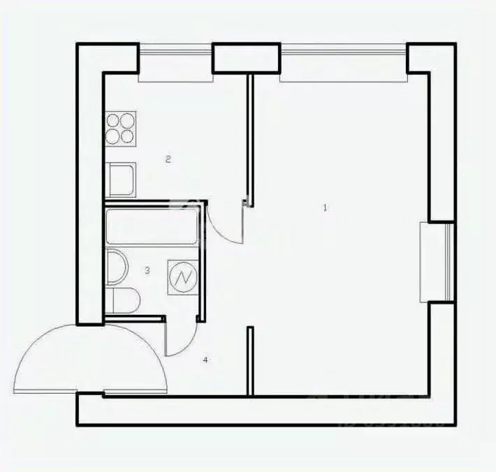 1-к кв. Тульская область, Тула ул. Смидович, 18А (31.6 м) - Фото 1
