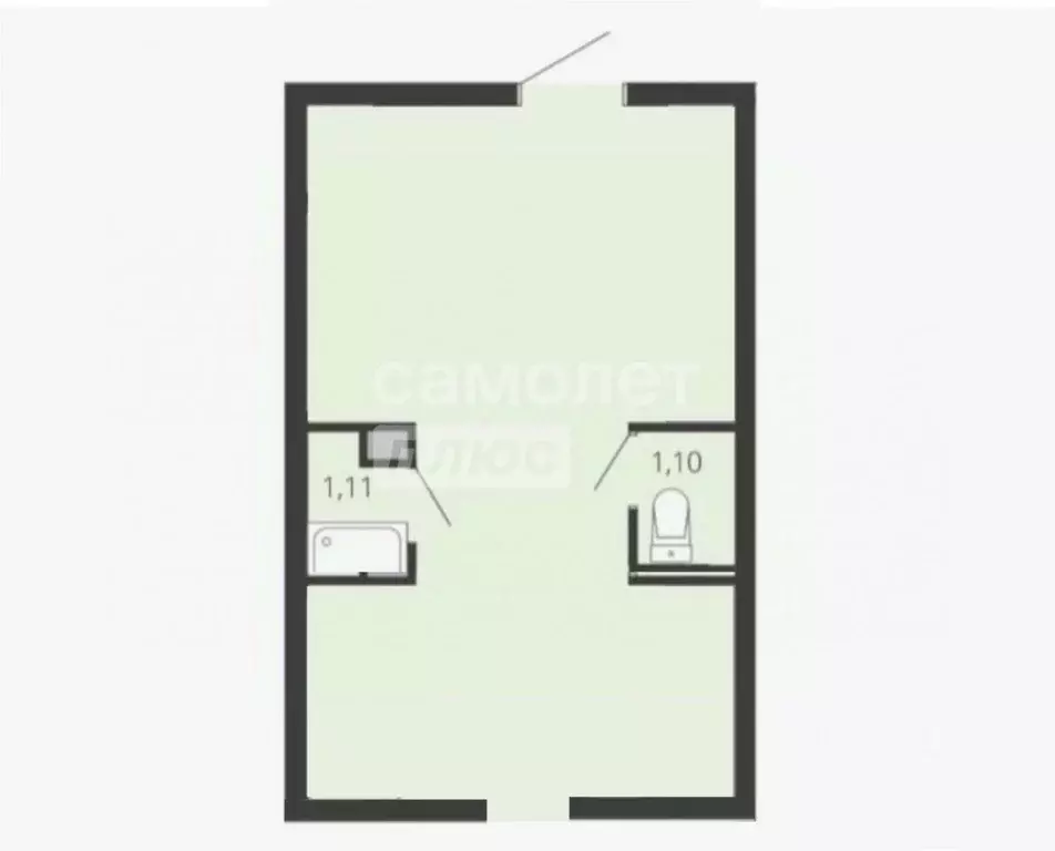 Студия Рязанская область, Рязань ул. Александра Полина, 1 (22.9 м) - Фото 2