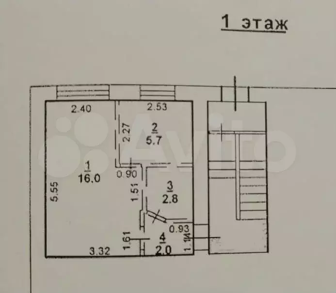 1-к. квартира, 26,5 м, 1/4 эт. - Фото 0