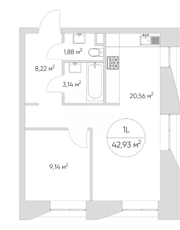 1-к кв. Москва Н айс Лофт жилой комплекс (45.0 м) - Фото 1