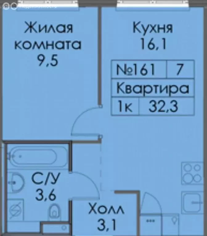 1-комнатная квартира: Москва, Варшавское шоссе, 284к3 (32 м) - Фото 1