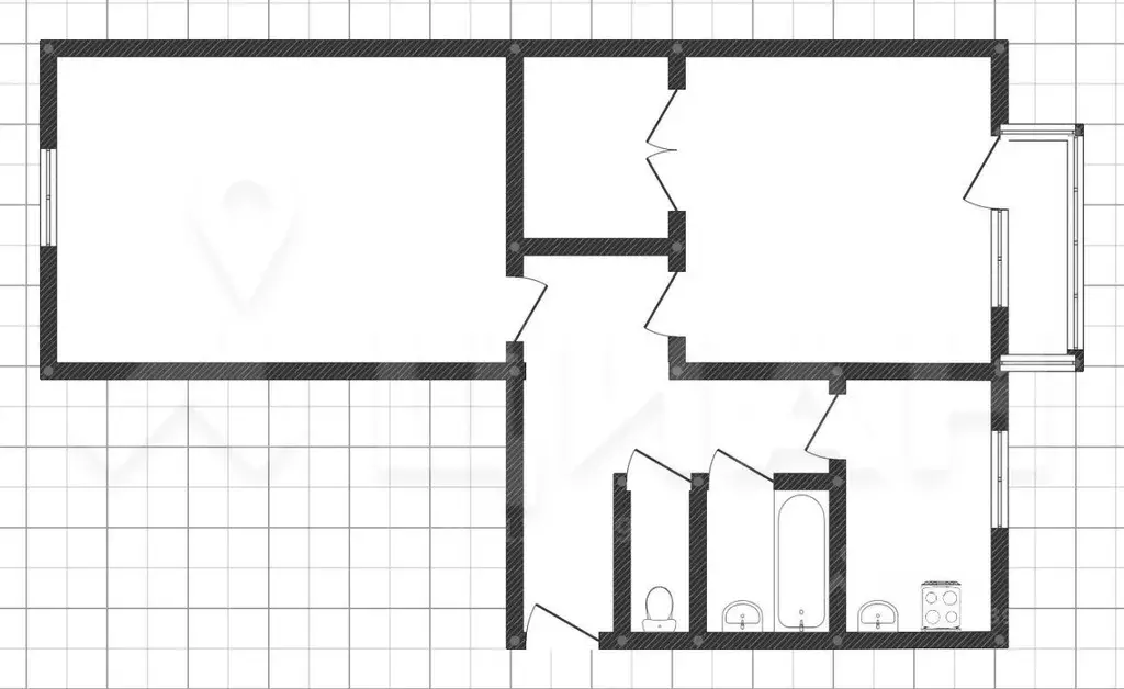 2-к кв. Белгородская область, Старый Оскол Интернациональный мкр, 10 ... - Фото 2