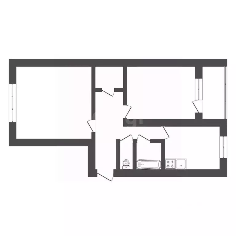 2-к кв. Амурская область, Райчихинск Комсомольская ул., 1 (49.0 м) - Фото 2
