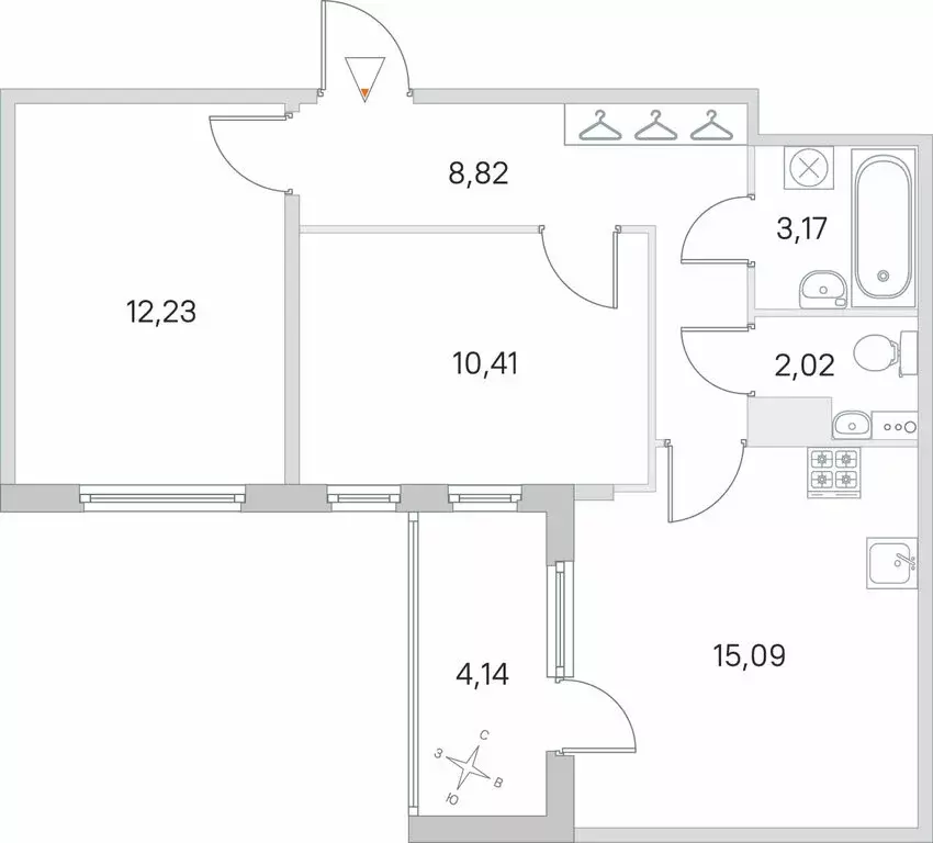 2-комнатная квартира: посёлок Стрельна, проспект Будённого, 24к3 ... - Фото 0