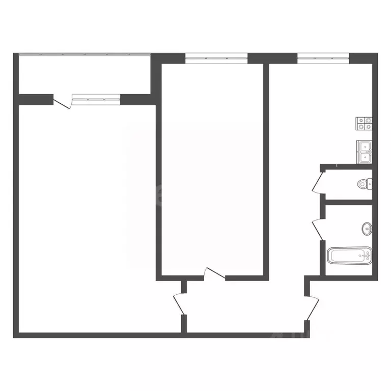 2-к кв. Москва ул. Кухмистерова, 12/23 (42.9 м) - Фото 2