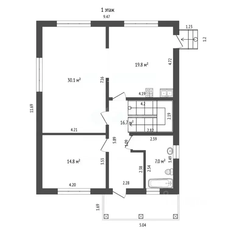 Дом в Татарстан, Тукаевский район, д. Азьмушкино, Рябинка кп ул. ... - Фото 2