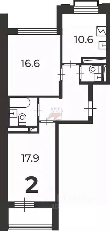Квартира, 2 комнаты, 60.1 м - Фото 1