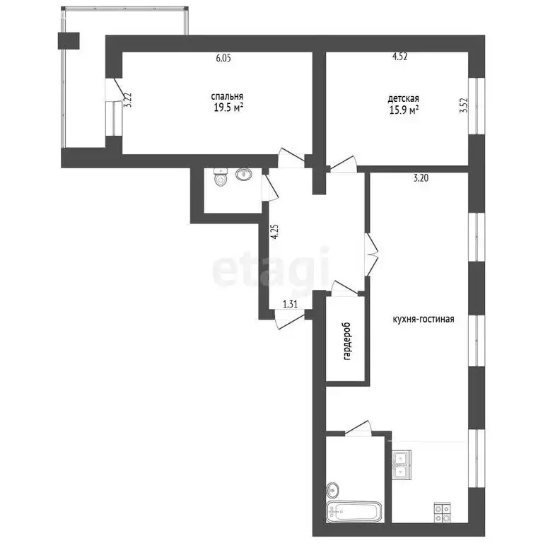 3-комнатная квартира: Тюмень, улица Николая Фёдорова, 6 (93.9 м) - Фото 0