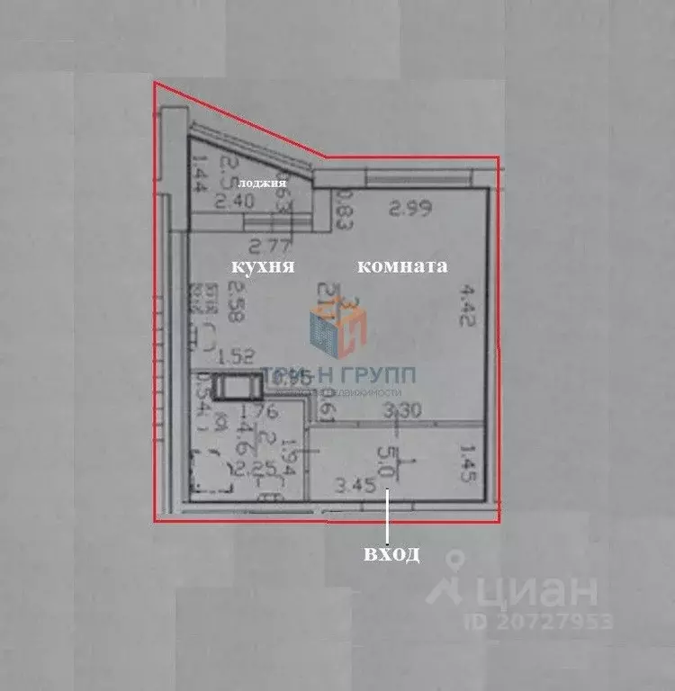 Студия Санкт-Петербург просп. Маршала Блюхера, 9к1 (30.7 м) - Фото 2