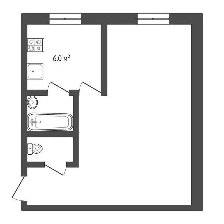 1-комнатная квартира: Тюмень, улица Республики, 156 (30.5 м) - Фото 0