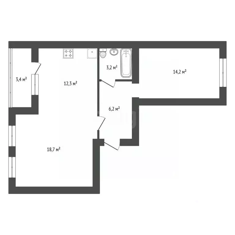 2-к кв. Башкортостан, Уфа ул. Ивана Спатара, 22 (56.3 м) - Фото 2