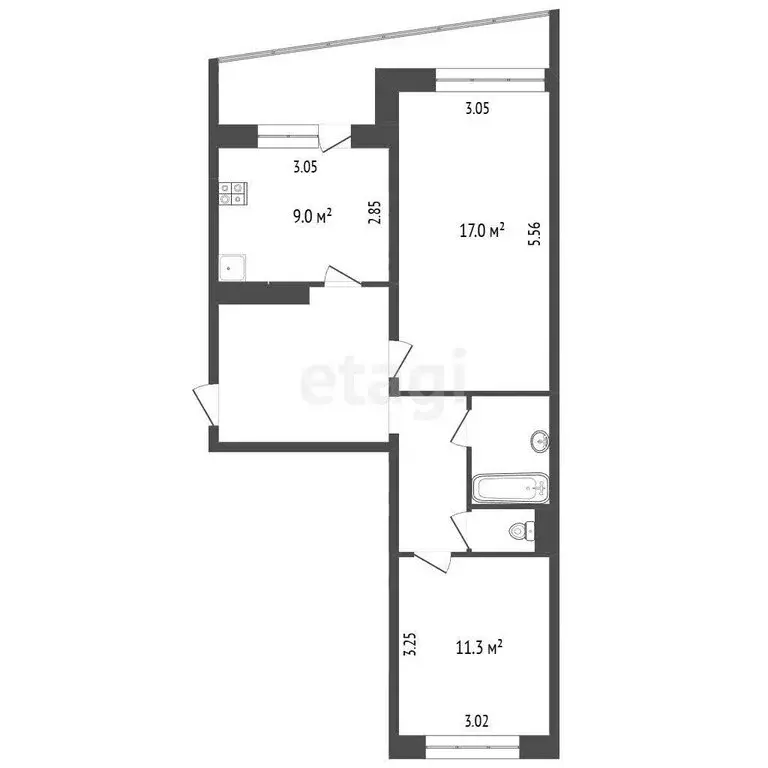2-комнатная квартира: Рыбинск, Лосевская улица, 17 (52.5 м) - Фото 1