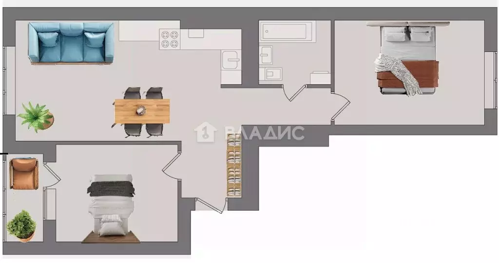 2-к кв. Калининградская область, Калининград Суздальская ул., 15 (60.0 ... - Фото 2