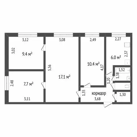 4-комнатная квартира: Абакан, Советская улица, 125 (60.8 м) - Фото 0