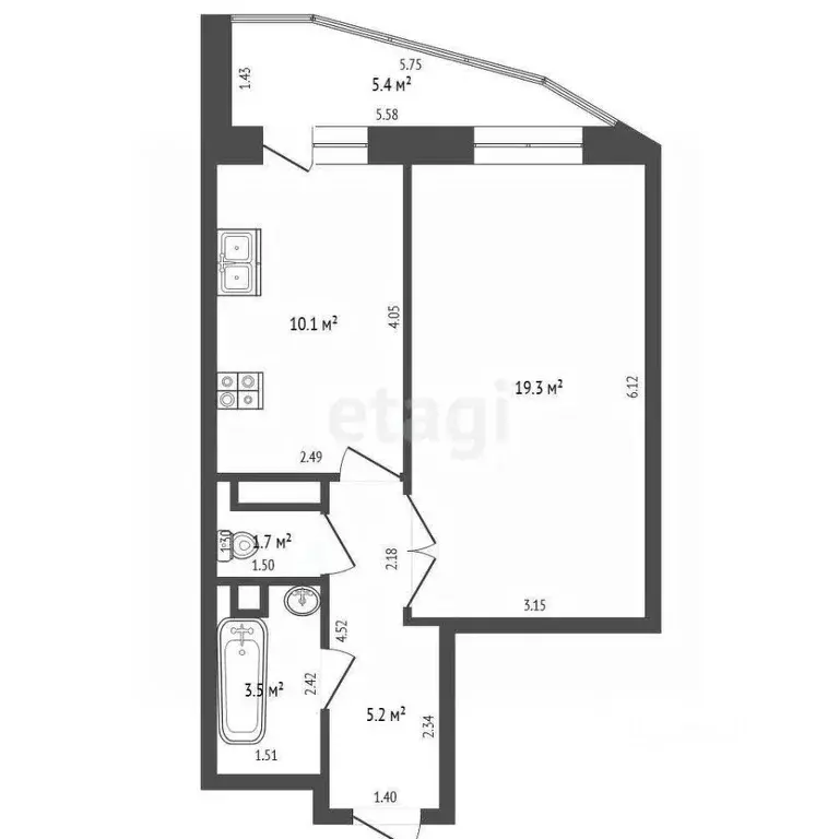 1-к кв. Саха (Якутия), Якутск ул. Дзержинского, 11 (39.8 м) - Фото 2