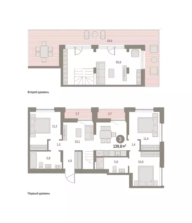 3-комнатная квартира: Екатеринбург, улица Гастелло, 18 (139.81 м) - Фото 2