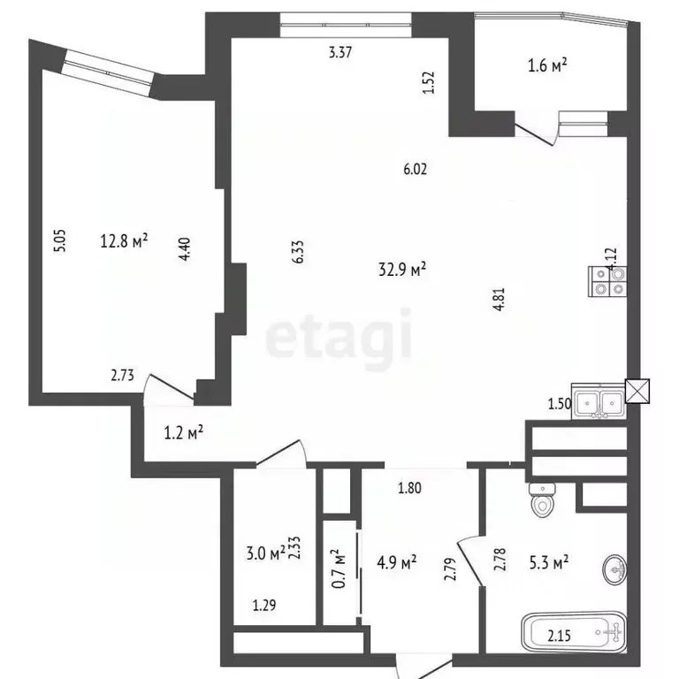 2-к кв. Московская область, Красногорск Ильинское ш., 14 (60.8 м) - Фото 1