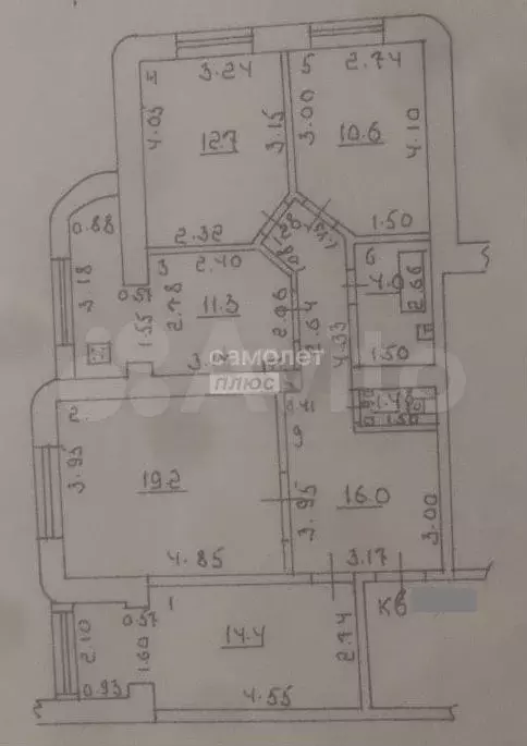 4-к. квартира, 90 м, 3/18 эт. - Фото 0