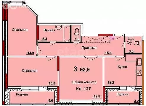 3-комнатная квартира: село Осиновая Гора, микрорайон Левобережный, ... - Фото 1