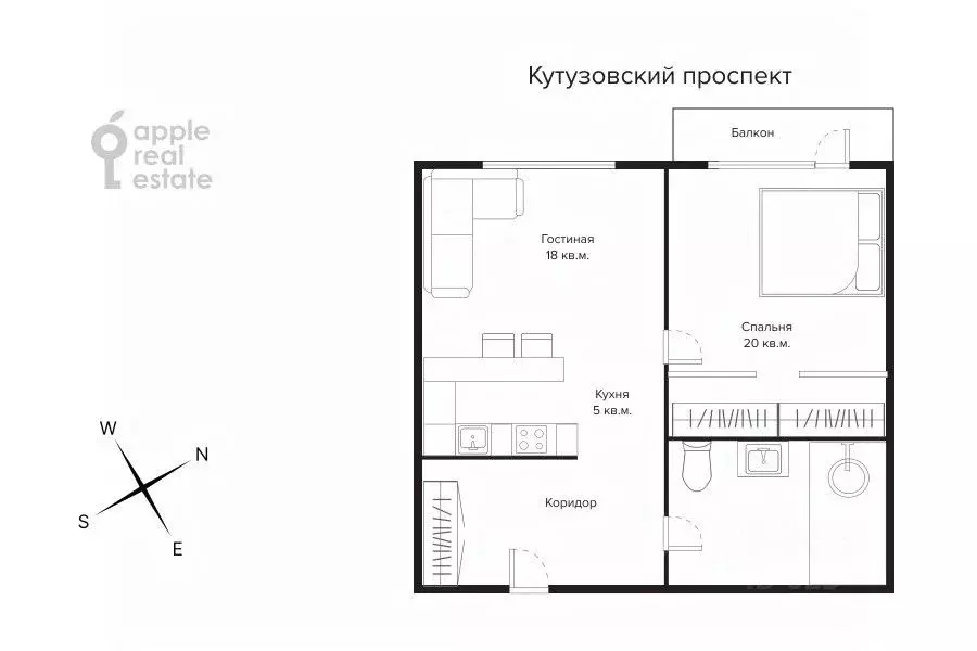 2-к кв. Москва Кутузовский просп., 12 (47.6 м) - Фото 1