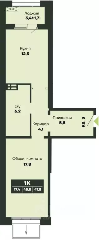 1-к кв. Новосибирская область, Новосибирск Гренландия жилой комплекс ... - Фото 1