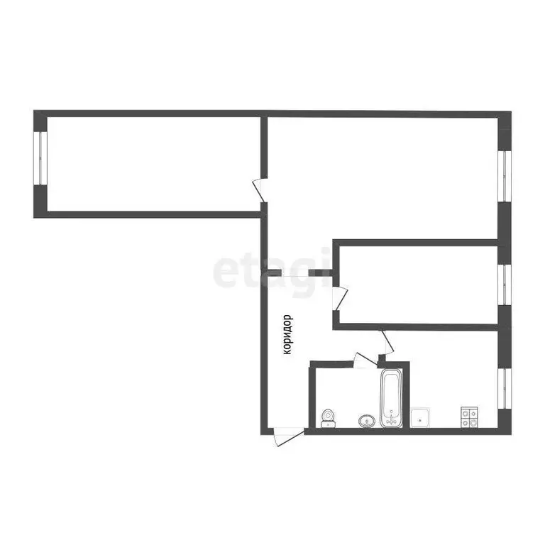 3-комнатная квартира: Улан-Удэ, улица Борсоева, 13 (62 м) - Фото 1
