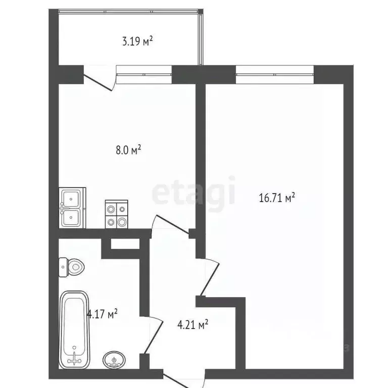 1-к кв. Крым, Евпатория просп. Победы (37.7 м) - Фото 2