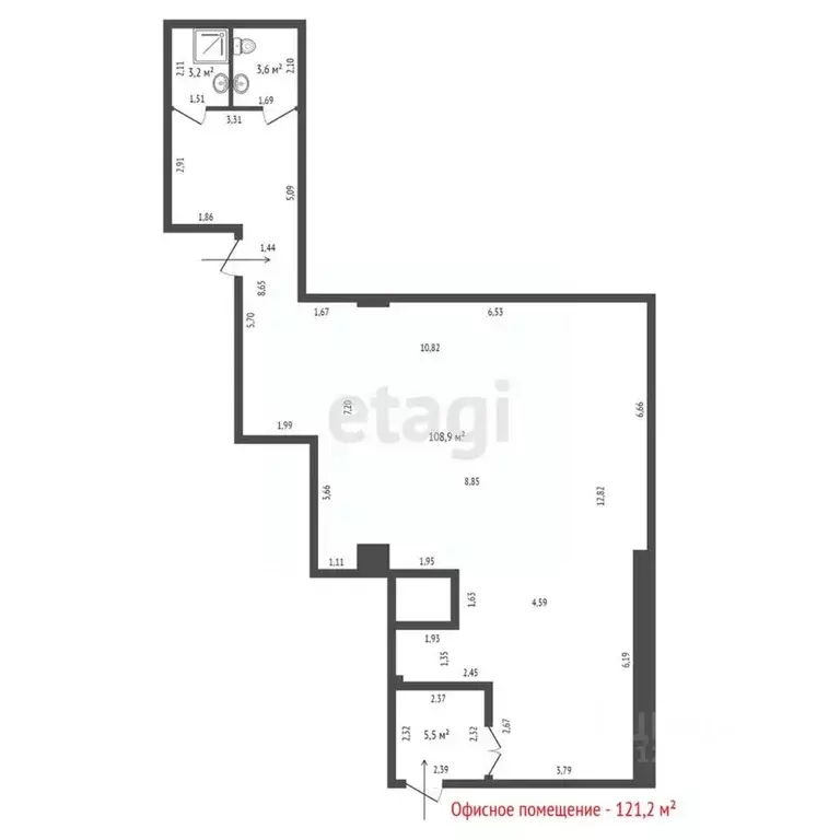 Офис в Свердловская область, Екатеринбург ул. Основинская, 10 (121 м) - Фото 2