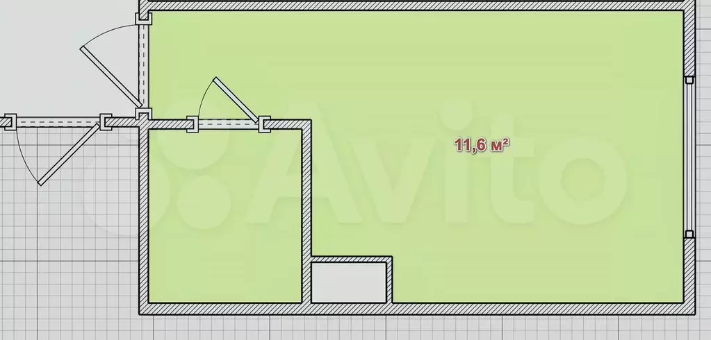 Квартира-студия, 11,6 м, 1/9 эт. - Фото 0