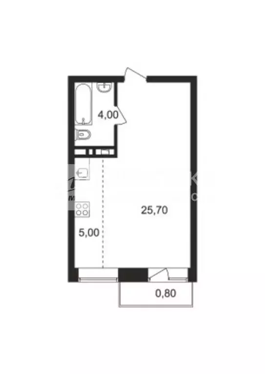 Квартира-студия: Ногинск, Юбилейная улица, 14Б (35.2 м) - Фото 1