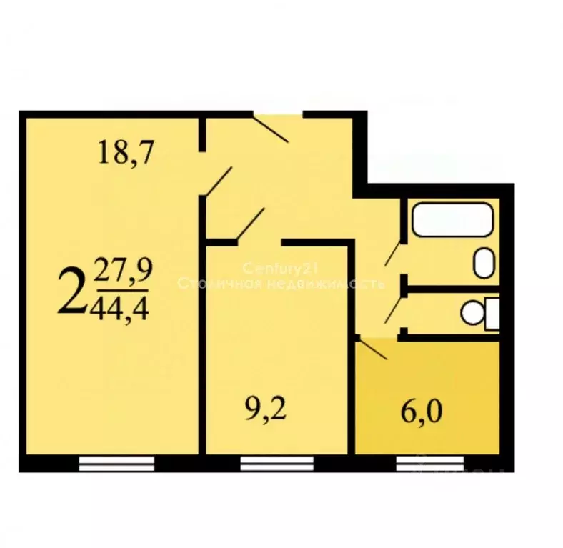 2-к кв. Москва Астрадамская ул., 4 (44.4 м) - Фото 2