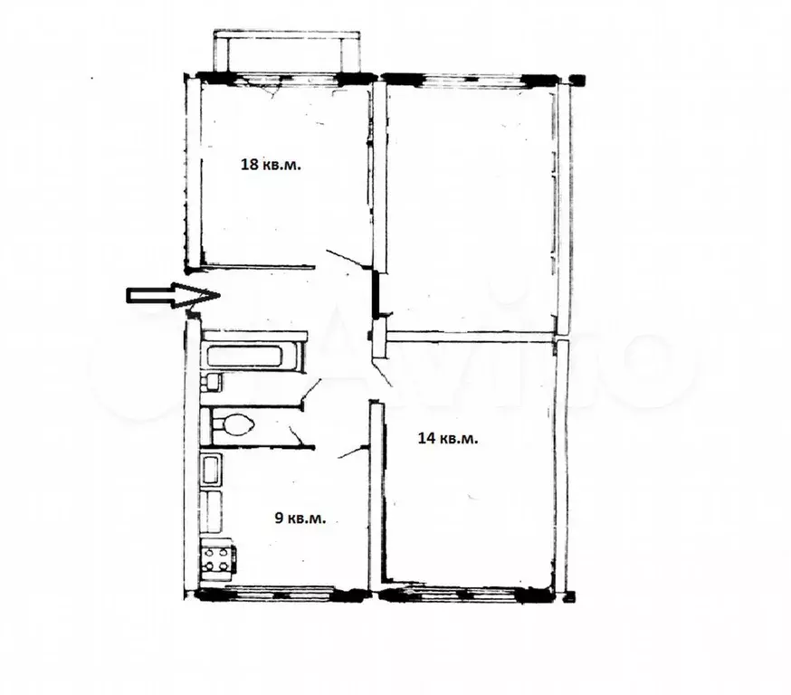 2-к. квартира, 52 м, 4/5 эт. - Фото 0