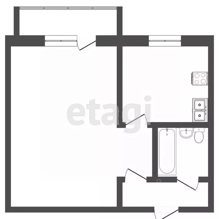 1-к кв. Тюменская область, Тюмень Одесская ул., 24 (29.4 м) - Фото 2