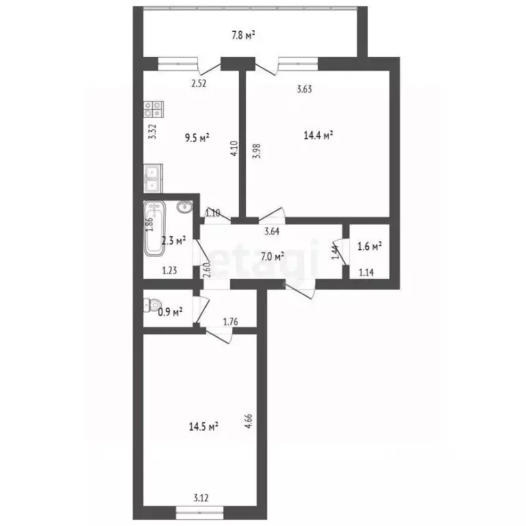 2-к кв. Крым, Сакский район, с. Охотниково ул. Комсомольская (50.2 м) - Фото 2