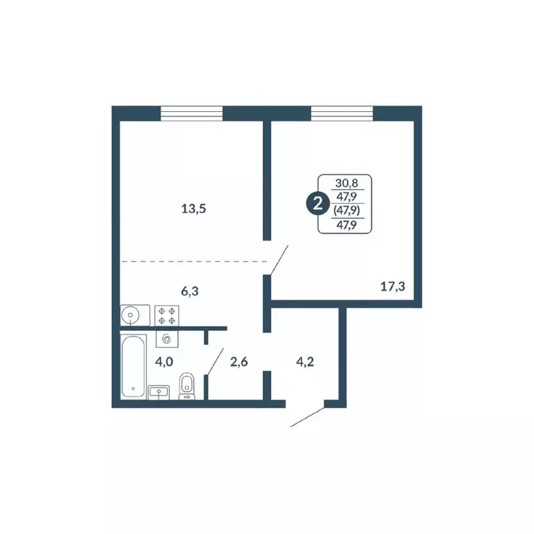 2-к кв. Кировская область, Киров Скандинавия жилой комплекс (47.9 м) - Фото 0
