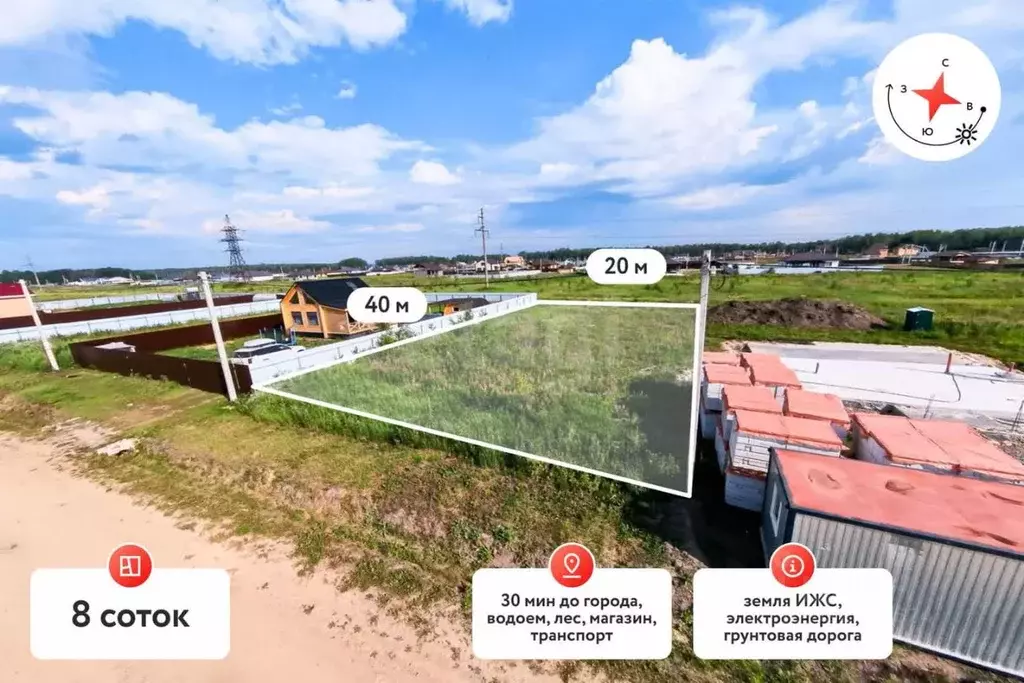 Участок в Тюменская область, Тюменский муниципальный округ, д. ... - Фото 1