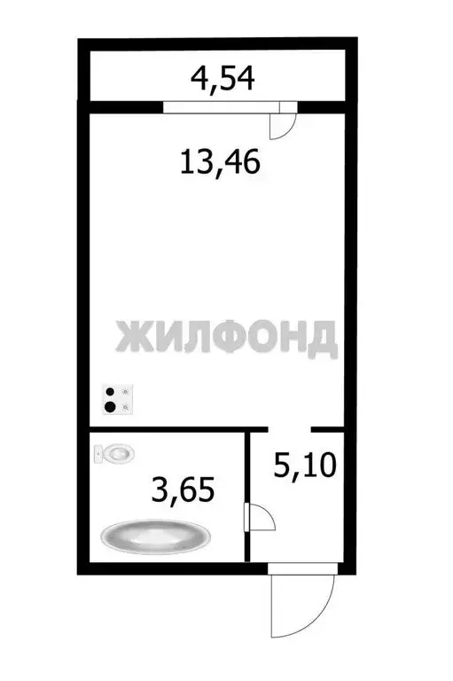 1-комнатная квартира: Новосибирск, Ипподромская улица, 12 (26.75 м) - Фото 0
