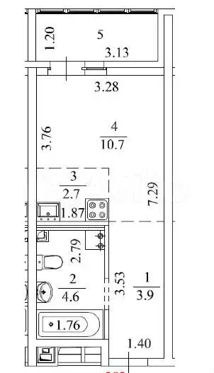 Квартира-студия, 25 м, 5/25 эт. - Фото 0