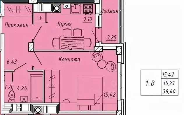 1-к кв. Ивановская область, Иваново Апрельская ул., 95 (38.4 м) - Фото 0