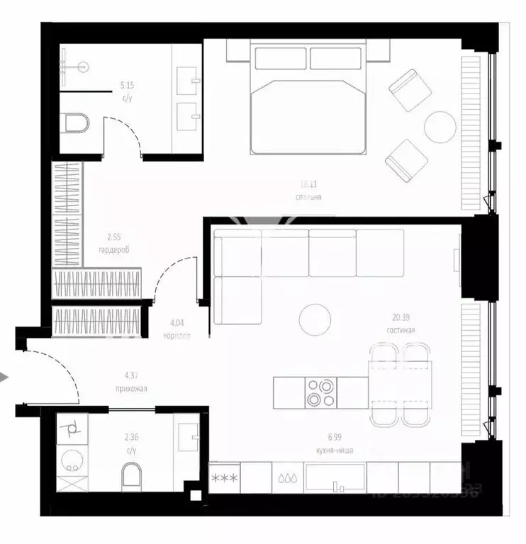 4-к кв. Москва ул. Братьев Фонченко, 1к3 (67.3 м) - Фото 2