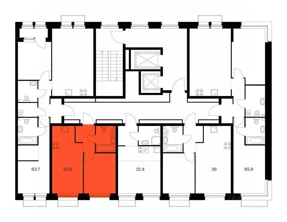 1-к кв. Татарстан, Казань Сиберово жилой комплекс, 2 (33.6 м) - Фото 2