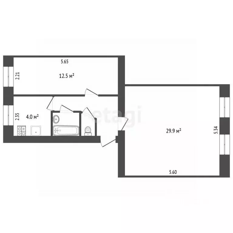 2-к кв. Томская область, Томск пос. Новый, ул. Демьяна Бедного, 24 ... - Фото 2