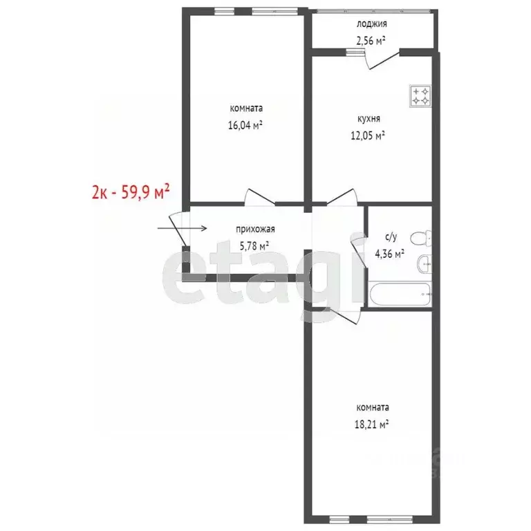 2-к кв. Свердловская область, Екатеринбург муниципальное образование, ... - Фото 2