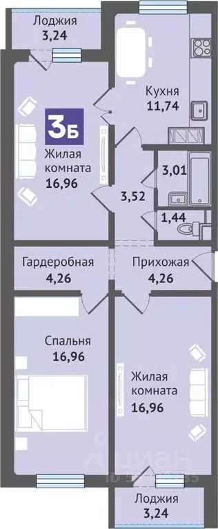 3-к кв. Марий Эл, Медведево городское поселение, Медведево пгт ул. ... - Фото 1