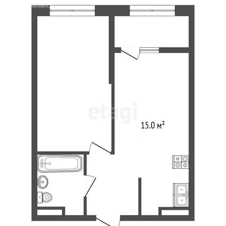 1-комнатная квартира: Приморский, ЖК Просторы Крыма (42.4 м) - Фото 1