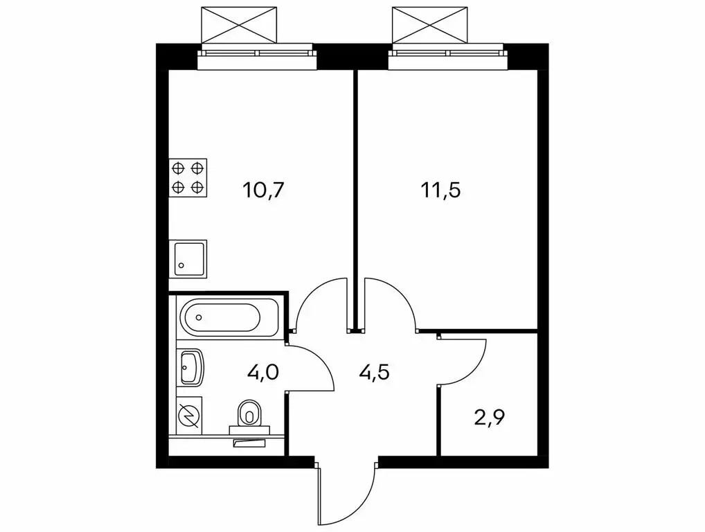 1-комнатная квартира: Котельники, микрорайон Парковый, 2к1 (33.6 м) - Фото 0